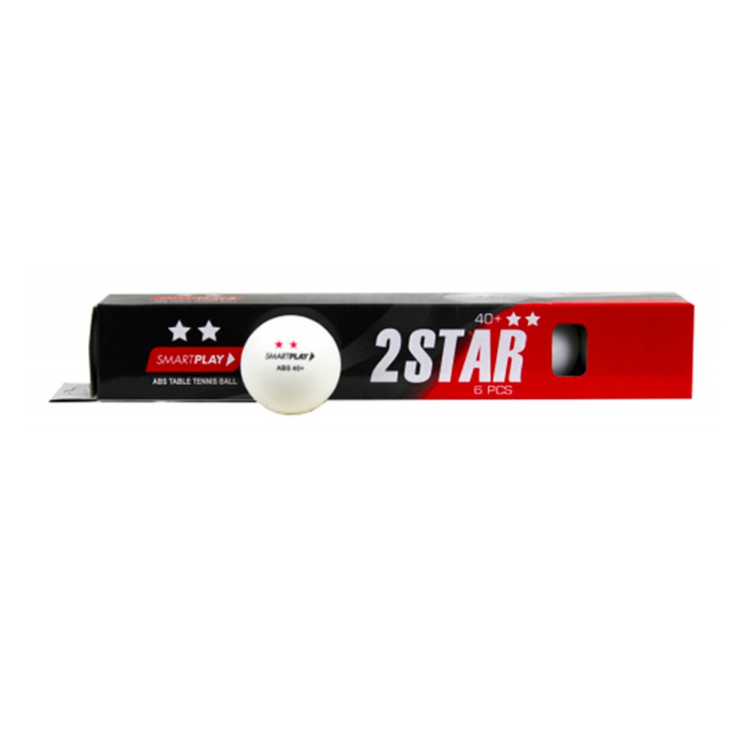 6pc Smartplay 2-Star Table Tennis ABS Balls Game Sports Training Ball White