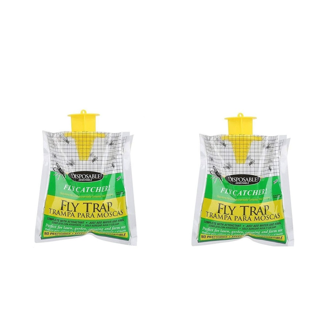 2pack Hanging Fly Trap Disposable Fly Catcher Bag