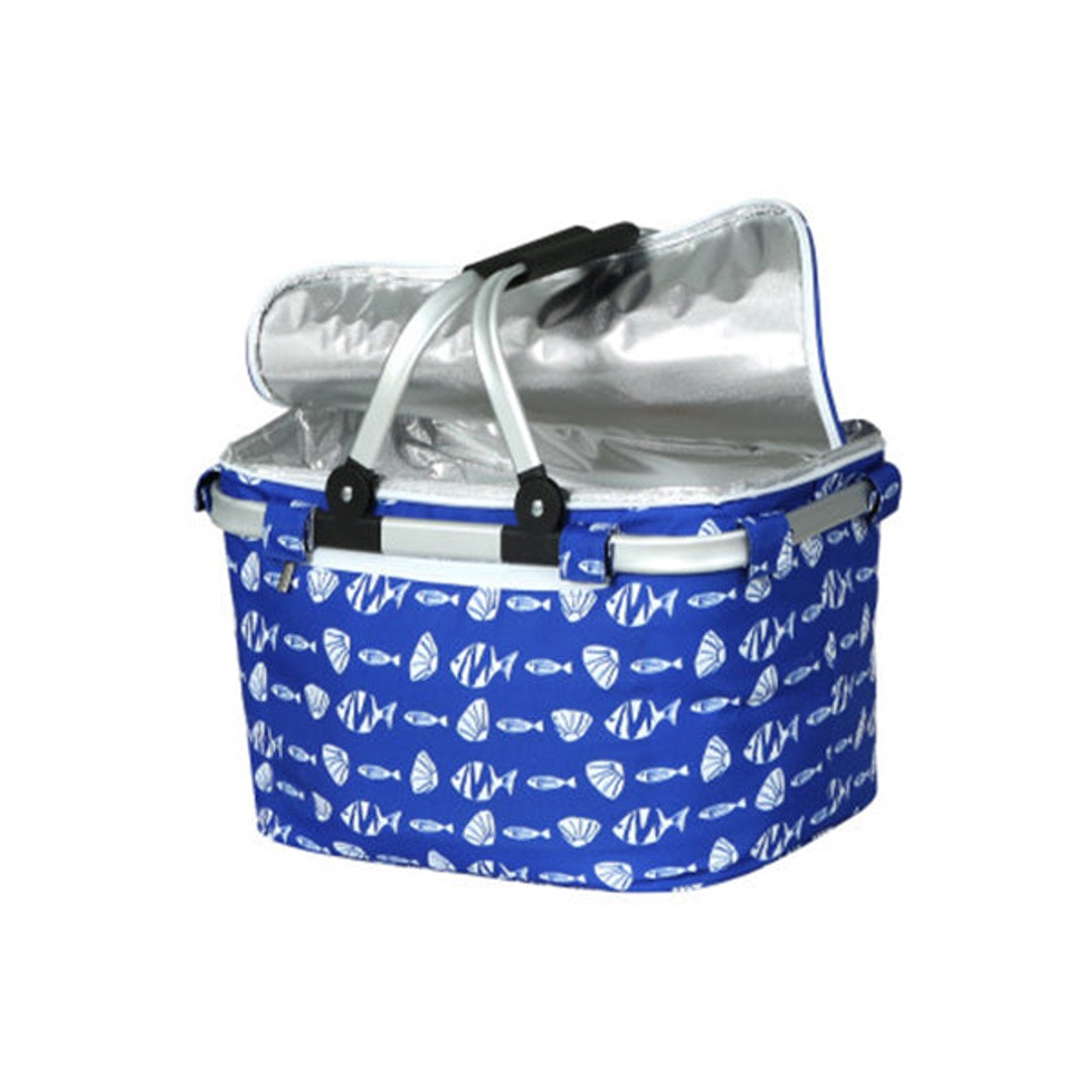 Folding Picnic Bag Basket Cooler Hamper Camping Hiking Insulated Lunch
