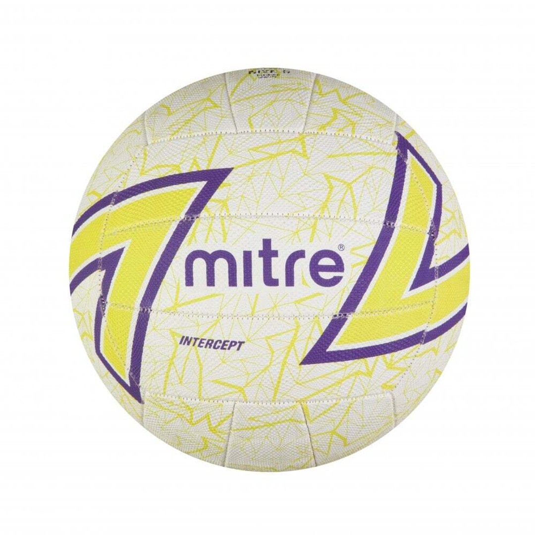 Mitre Intercept Netball Ball F18P Size 5 Match Quality Training/Sports WHT Game